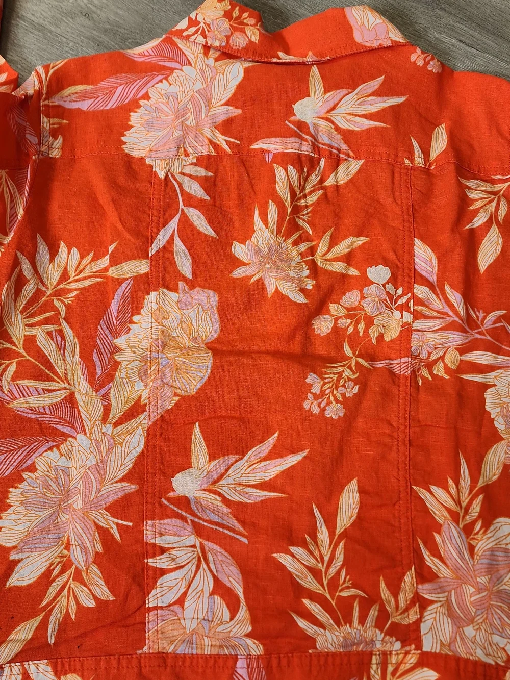 Cynthia Rowley Orange Floral Button-Front Jacket
